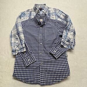 Long Sleeve Oxford Shirts Crewcuts Blue Gingham Tommy Hilfiger Plaid Size M (2)